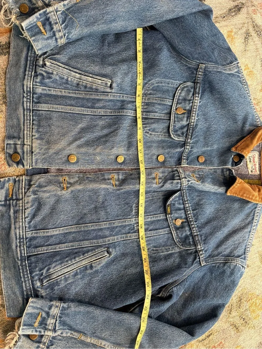 Vintage Lee Storm Rider Denim Jacket XL 46 R Blanket Lined CHORE COAT